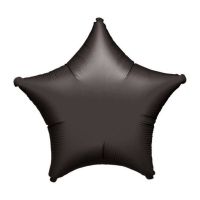 Csillag alakú fekete fólia lufi, 19/48cm
