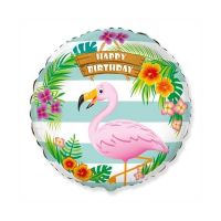 Flamingó Happy Birthday fólia léggömb