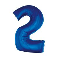 2. szám fólia lufi, 92cm kék