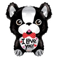 Fólia lufi, 18/45 cm, kis kutya, I love You