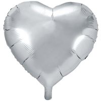 Fólia lufi, 61cm, szív, ezüst