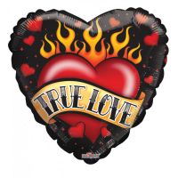 Fólia lufi, 18/45 cm,  szív,  True Love