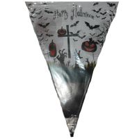 Helloween zászló, temető, zombi, tök mintával