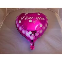 Folia lufi szív alaku I love you felirattal
