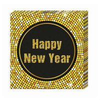 Happy New Year retró szalvéta 33 x 33, 20db/cs