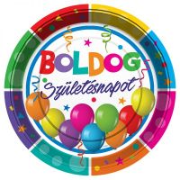 Papír tányér,lufis, 23 cm, 8 db/cs