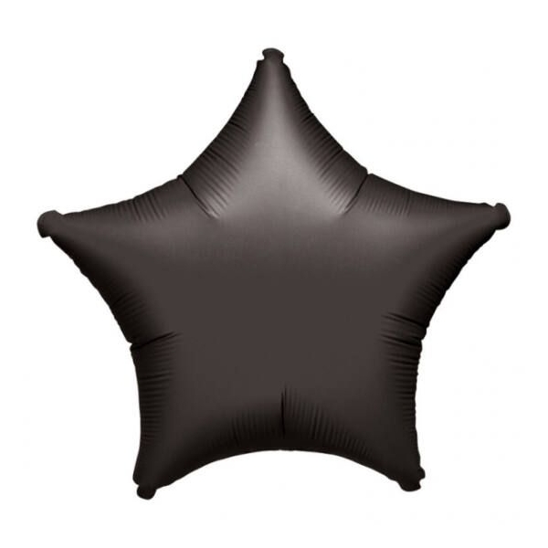 Csillag alakú fekete fólia lufi, 19/48cm