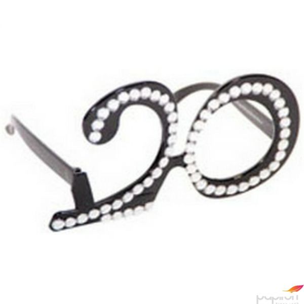 Szemüveg 20. szülinapra fekete straszkövekkel