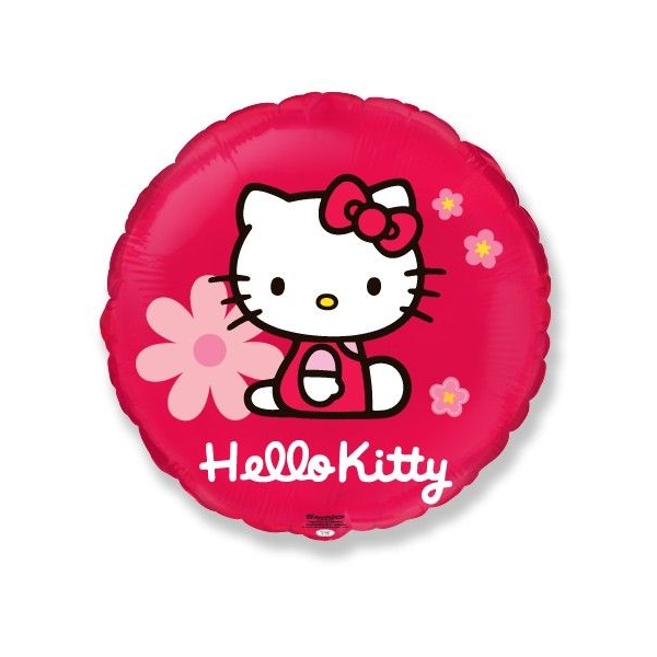 18″/45 cm Hello Kitty virágos, fólia léggömb, Flexmetal
