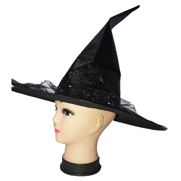 Boszorkány kalap arany tüllel