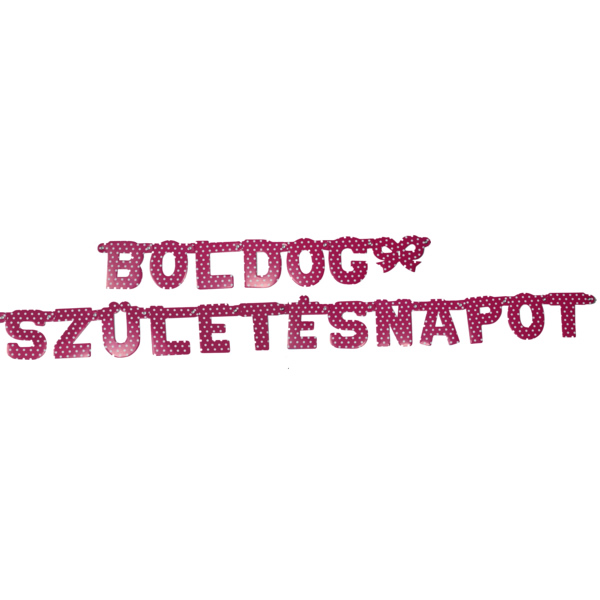 Fűzér (Boldog születésnapot) magenta pöttyös