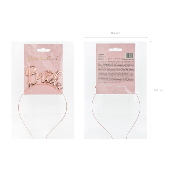 Bride fejdísz, rose gold
