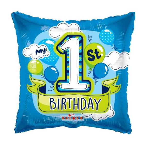Fólia lufi, párna, 1 éves születésnapra, kék