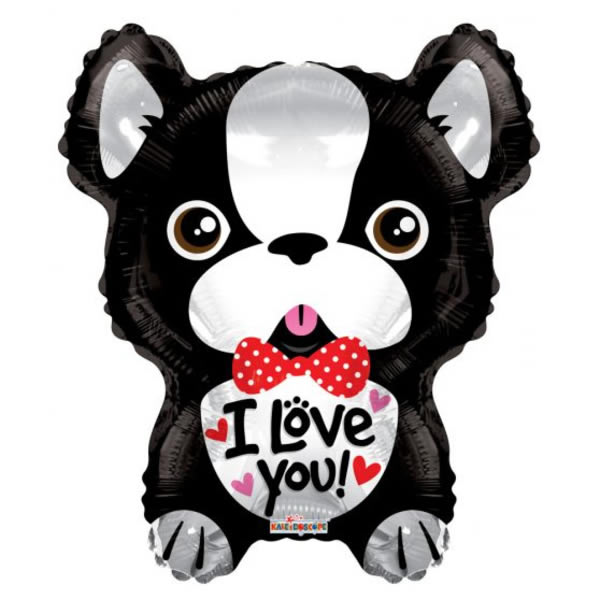 Fólia lufi, 18/45 cm, kis kutya, I love You