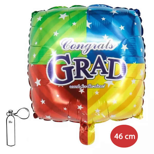 Fólia lufi,  párna, 4 szín,  ballagásra, 46 cm