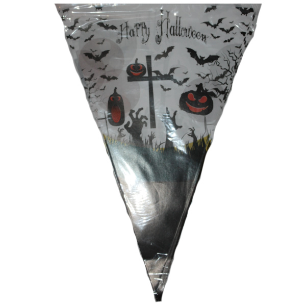 Helloween zászló, temető, zombi, tök mintával
