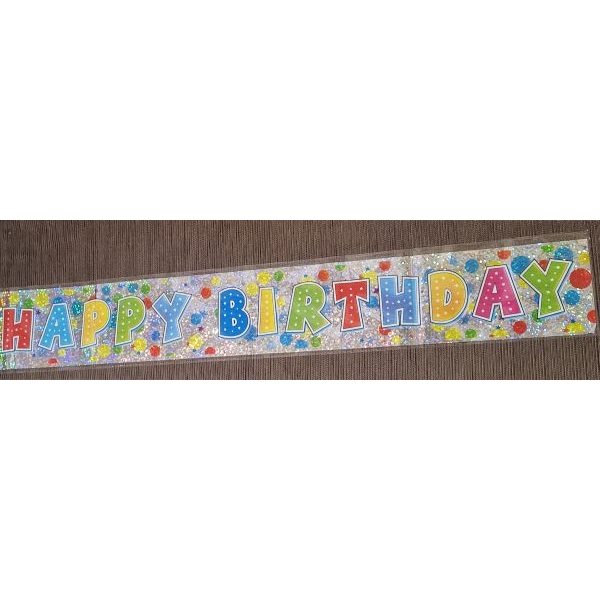 Happy Birthday vállszalag hologramos