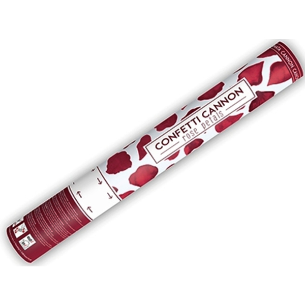 Konfetti kilövő ágyú, 40 cm, szirom, bordó