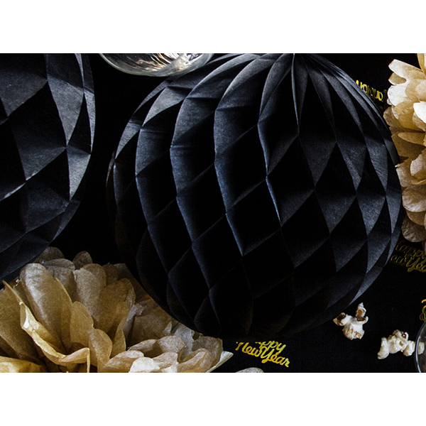 Gömb lampion 20 cm, fekete