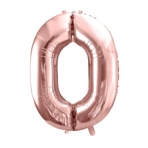 0. szám fólia lufi, 86cm rosegold