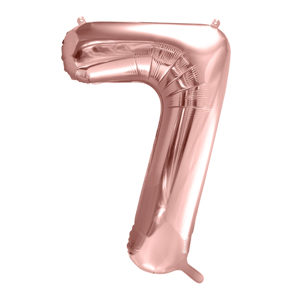 7. szám fólia lufi, 86cm rosegold