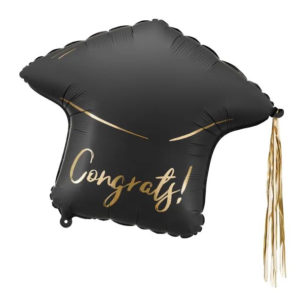 Fólia lufi, ballagási kalap forma, congrats, 60 X 55 cm