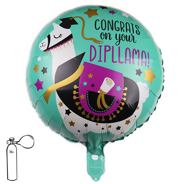 Fólia lufi, 46 cm, lámás, ballagásra,