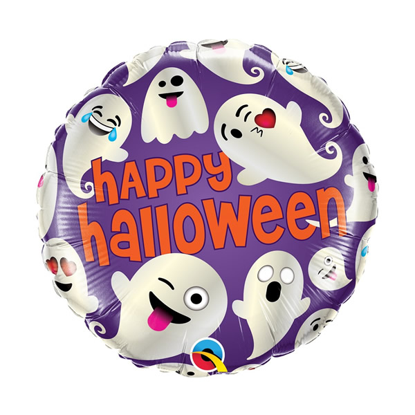 Fólia lufi, 18/46 cm, halloween, szellemekkel