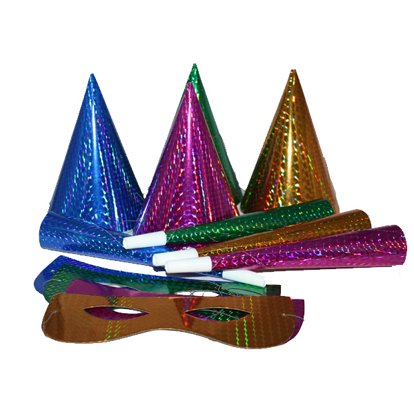 Party szett, 12 db-os, vegyes , hologramos