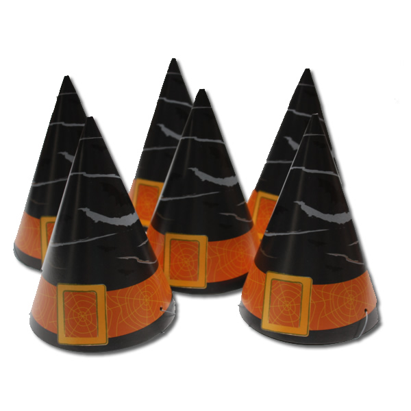Party csúcsos HALLOWEEN kalap 6 db/cs