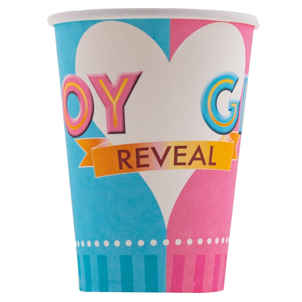 BOY OR GIRL, papír pohár, 2,5dl, 8 db/cs