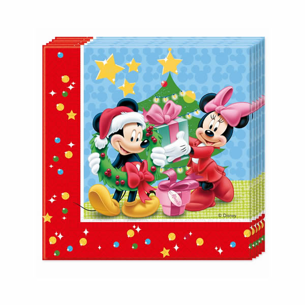 Party szalvéta, Mickey Christmas, 20db/cs